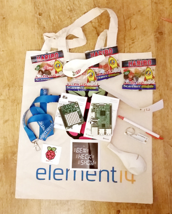 Element 14 Raspberry Pi bag of goodies