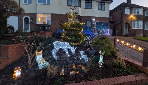 House with Christmas lights